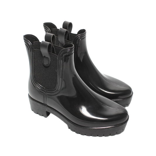 Silicone Chelsea Rain Boots – Black