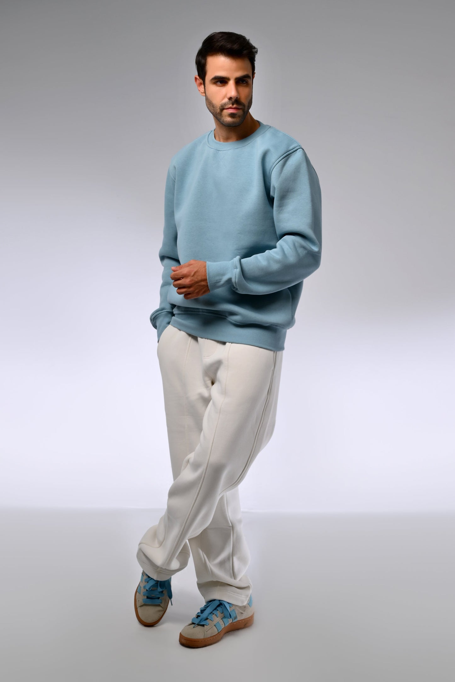 Light Blue Melton Sweatshirt