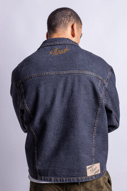 Cropped Denim Jacket - Washed Gray