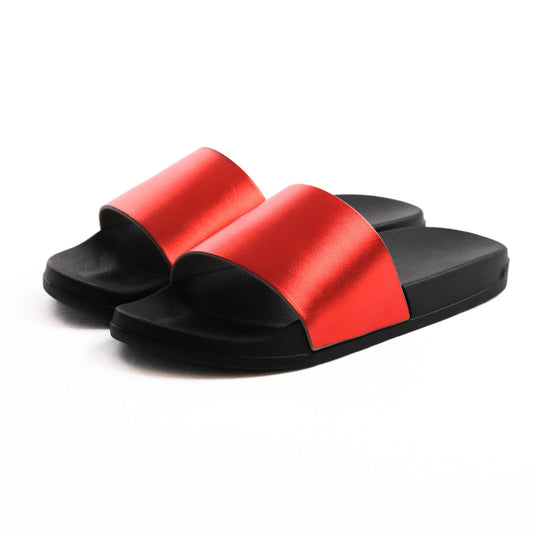 EVA GALAXY Metallic Slippers - Black & Red