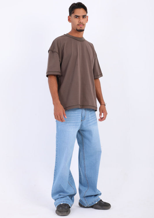 Wide Leg Jeans - Light Blue