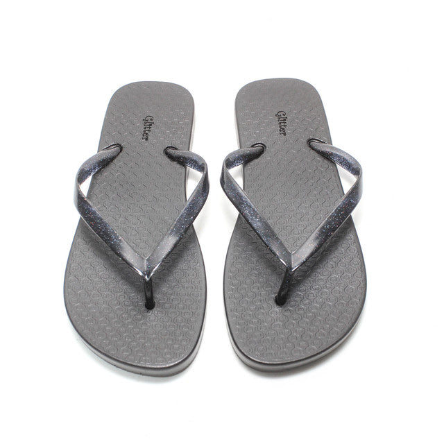 Black Silicon Flip Flops – Black