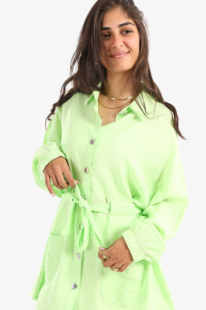 Satin Dropped Shoulder Shirt