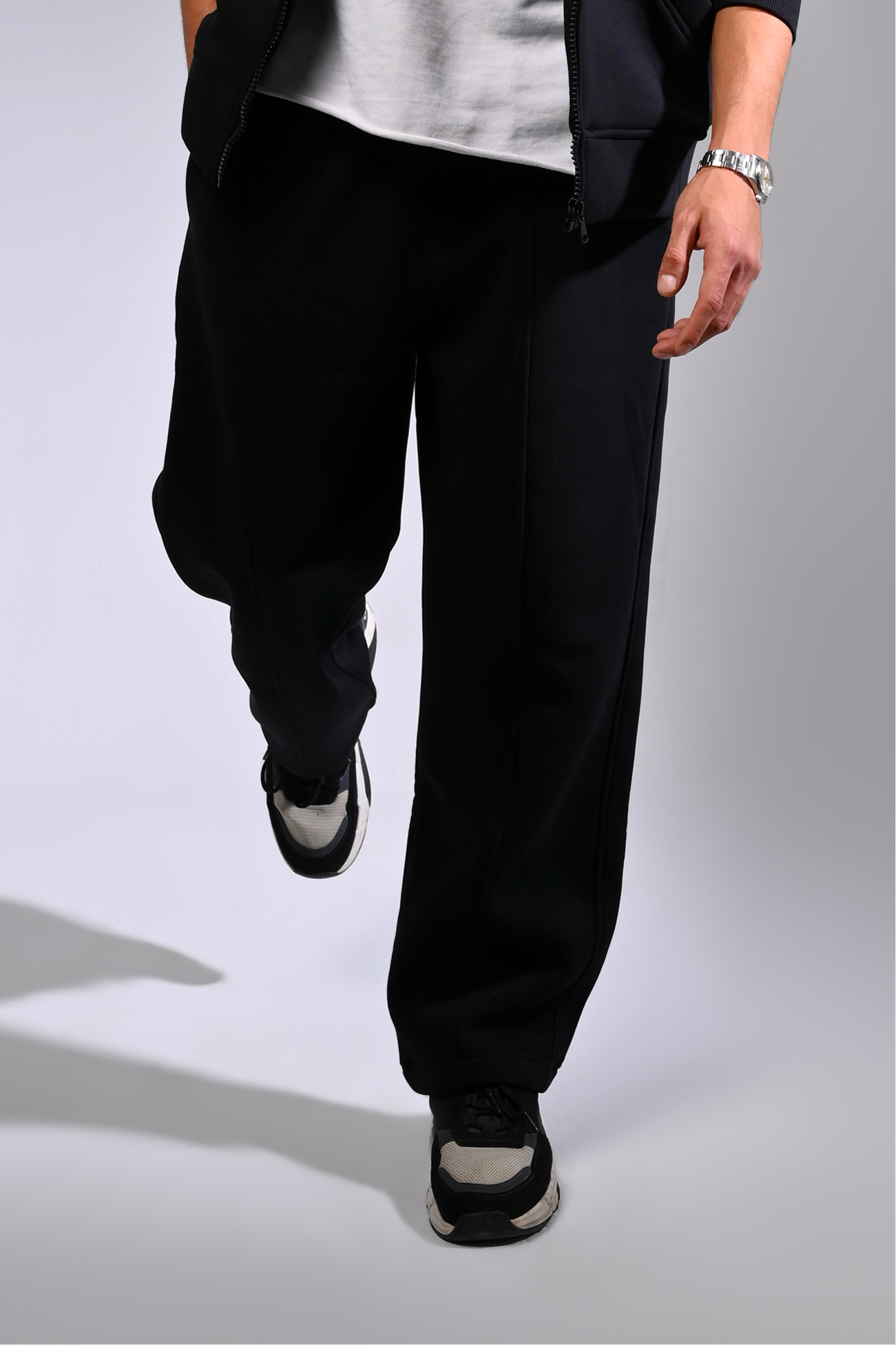 Black Melton Sweatpants