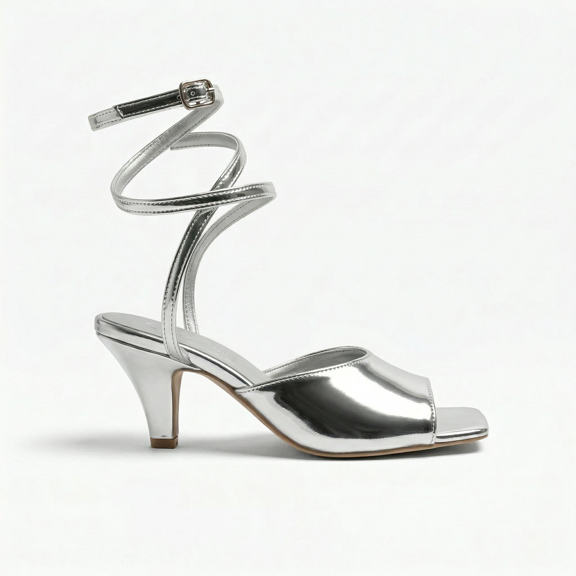 HEROICA SILVER STRAPPY SANDALS