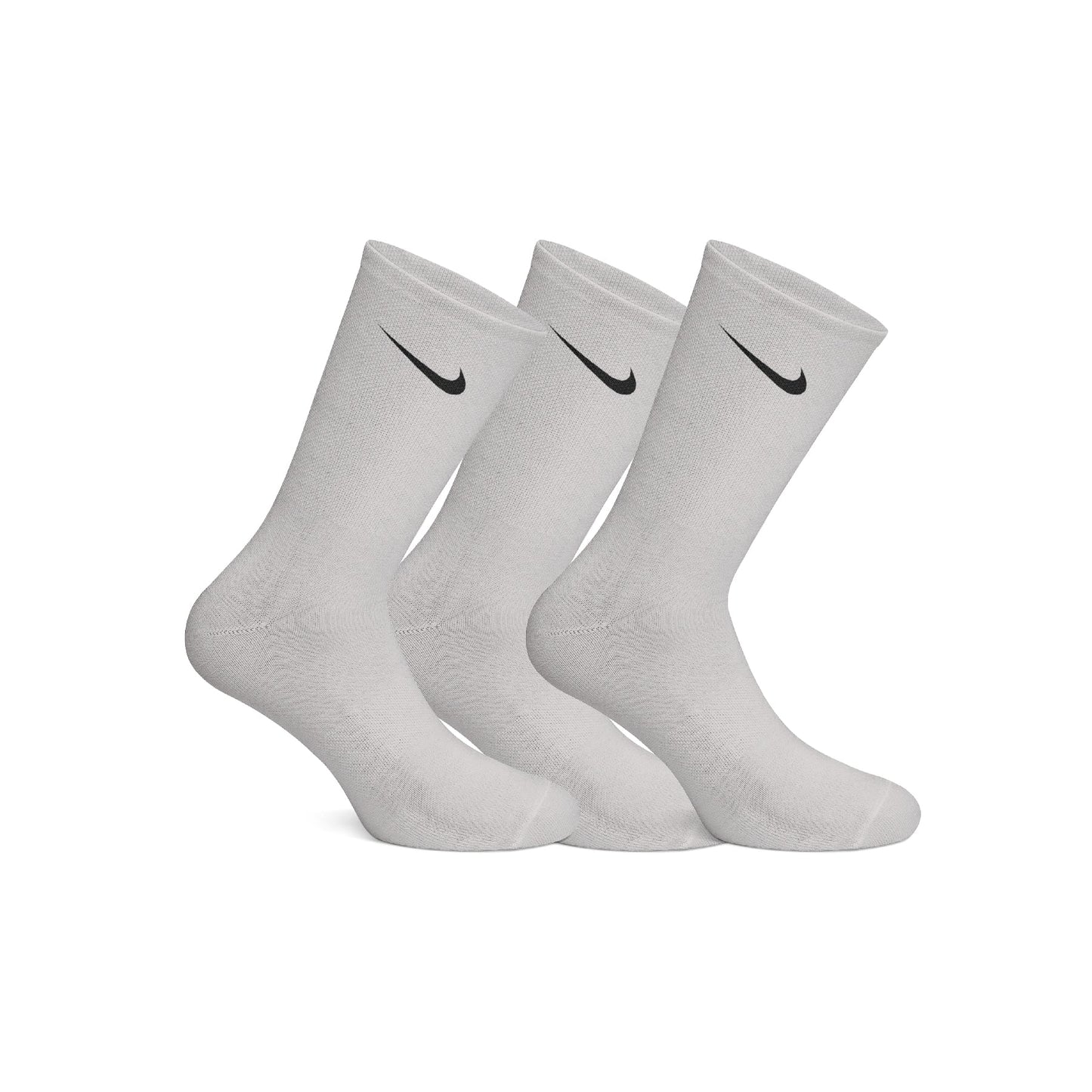 Cotton Basic Crew Socks Pack Of 3 - Grey