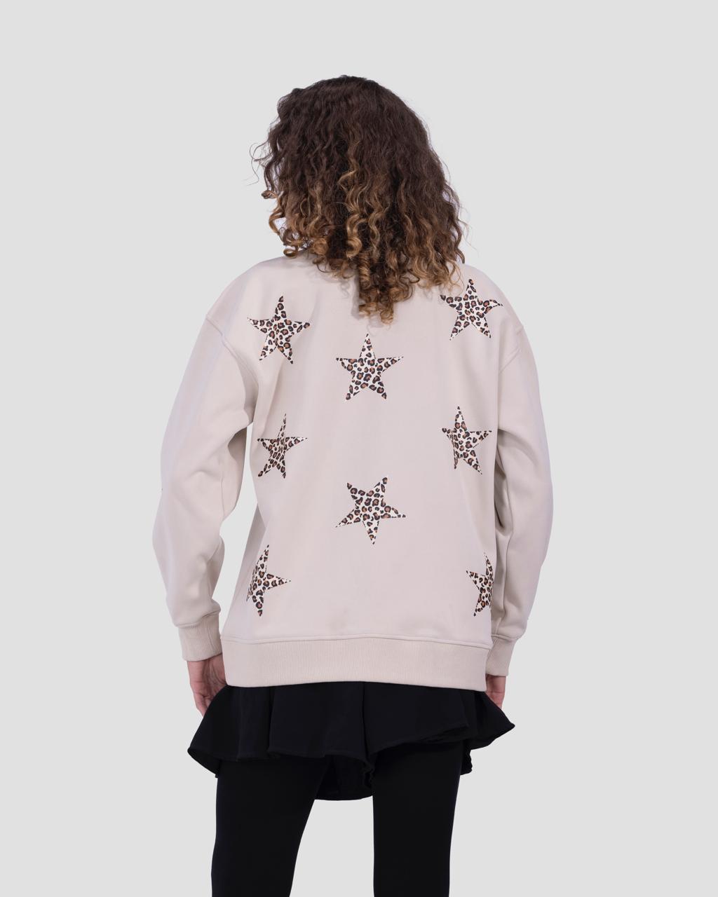 Leopard Stars sweater In Beige