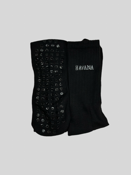 Cotton Athletic Grip Socks – Black