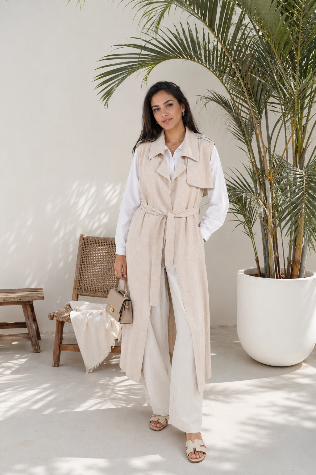 Sleeveless Linen Vest