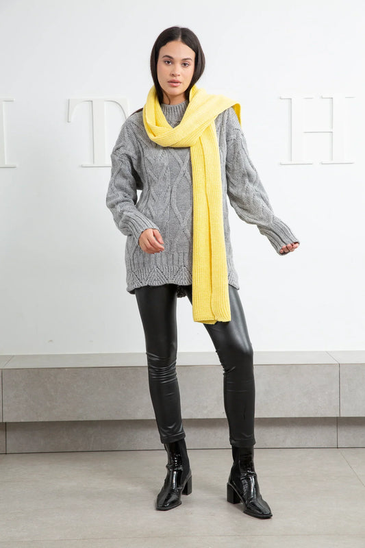 Cozy Knit Scarf - Yellow