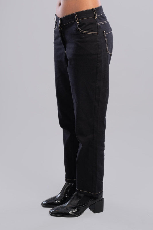 5 Pockets Gabardine Pants - Black