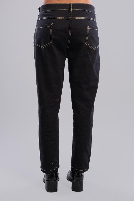 5 Pockets Gabardine Pants - Black