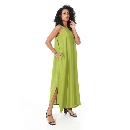 Lenin Sleeveless Dress - Light Olive