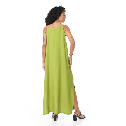 Lenin Sleeveless Dress - Light Olive