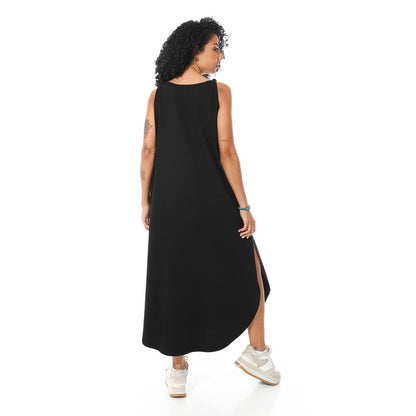 Minimalist Casual Maxi Dress - Black