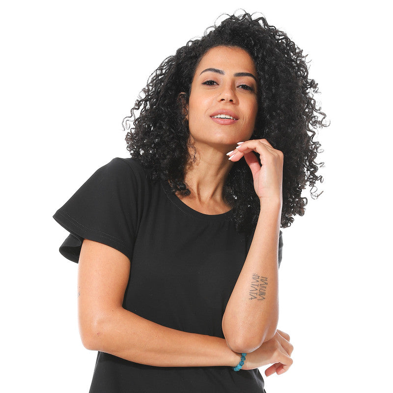 Long Sleeve Maxi Dress  - Black