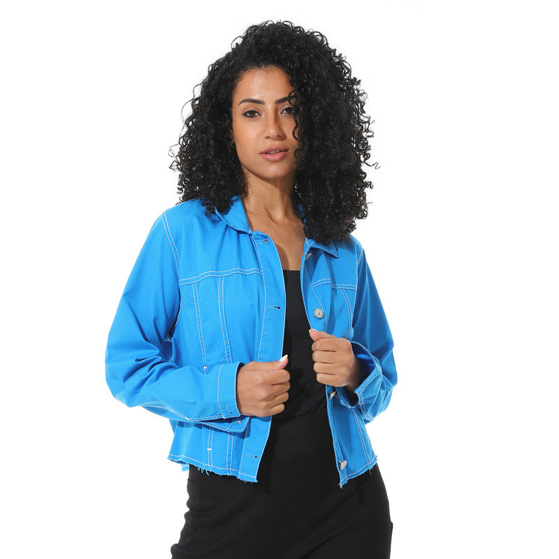 Cropped Jeans Jacket - Royale Blue