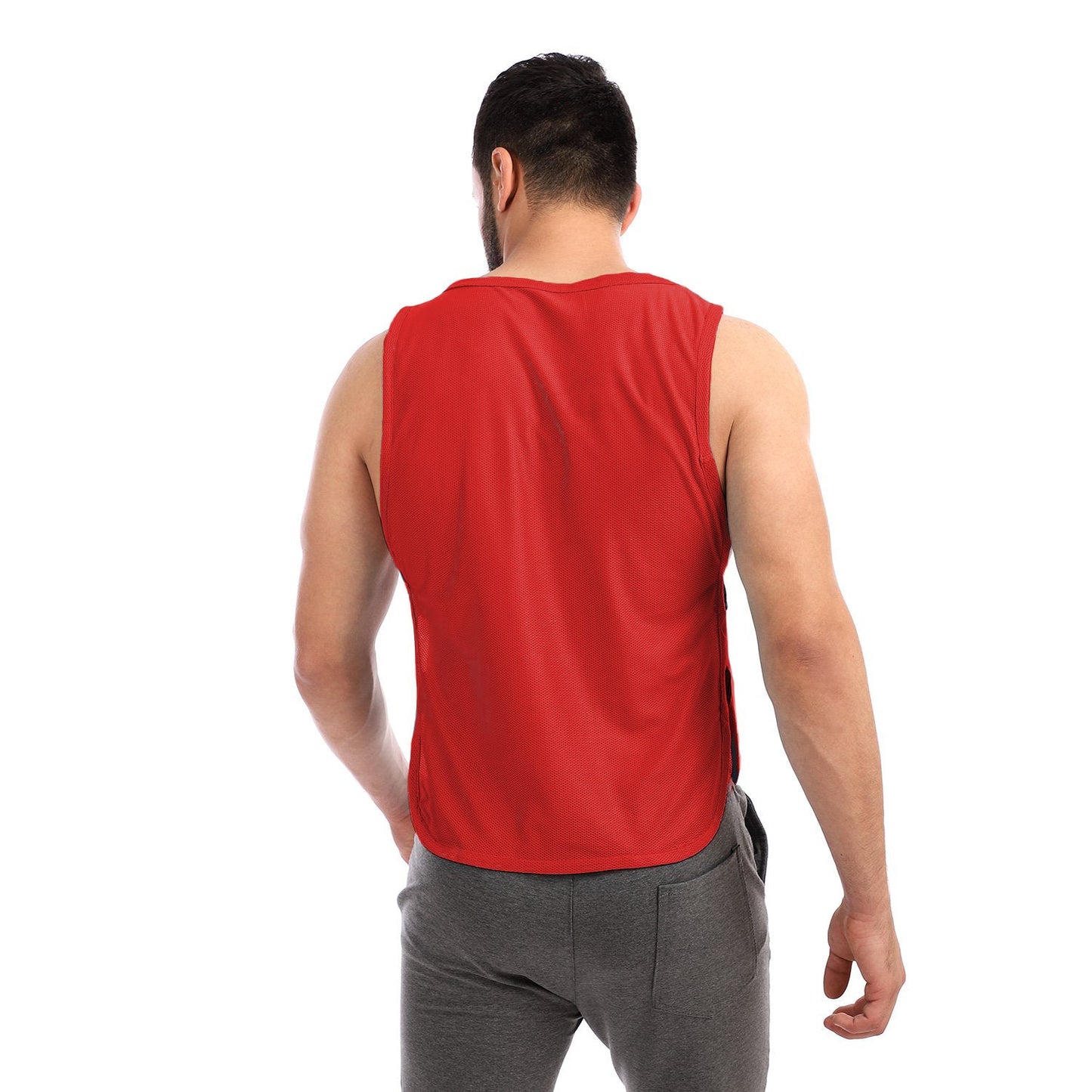 Soccer and training mesh vest/ bibs- Red, Beige - Champsland