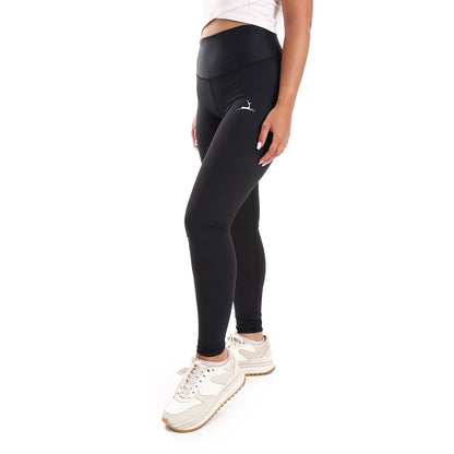 Plain Sportive Stretch Leggings-Black