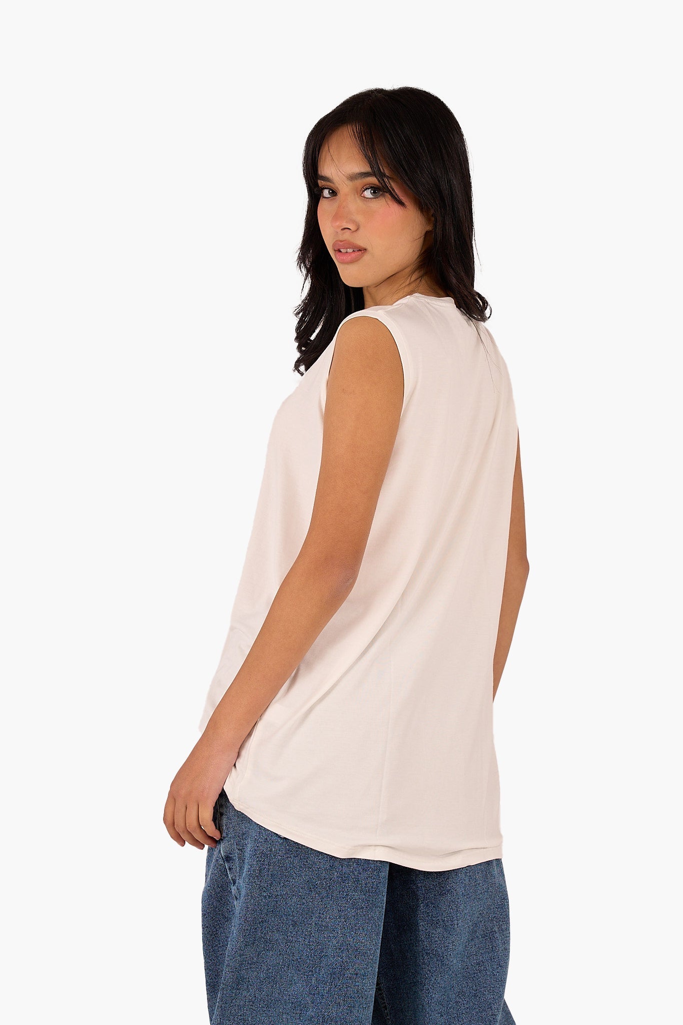 Sleeveless Viscose T-Shirt