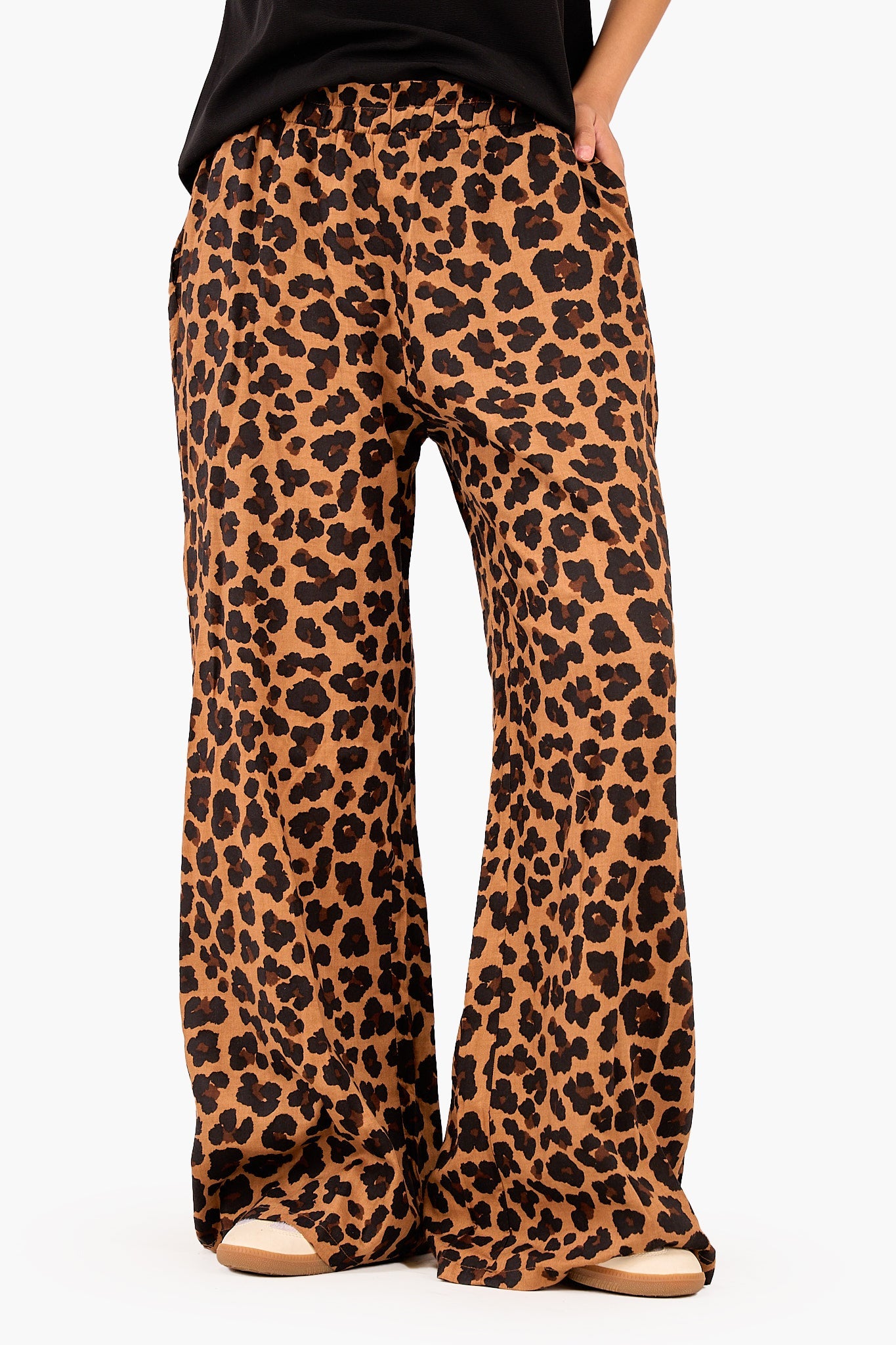 Leopard Print Tencel Pants
