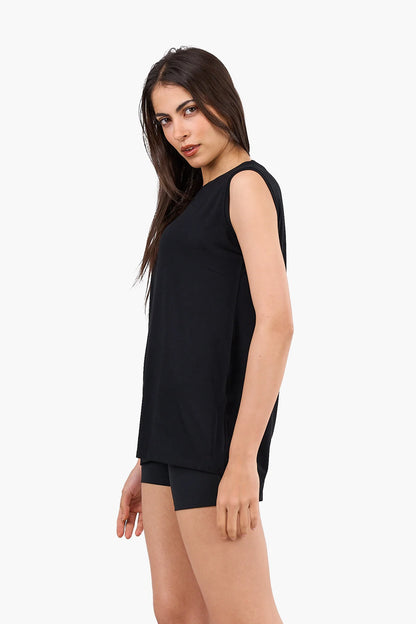Sleeveless Viscose T-Shirt
