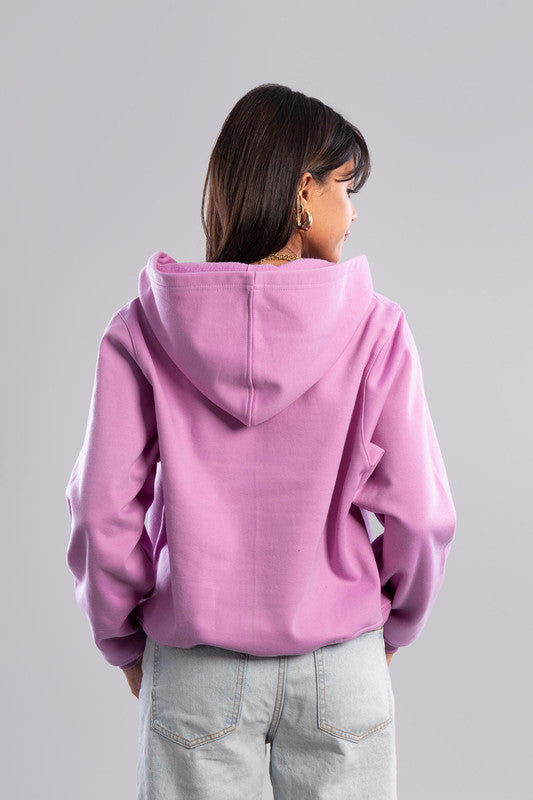 Cropped V-Neck Sweatshirt - Lavender