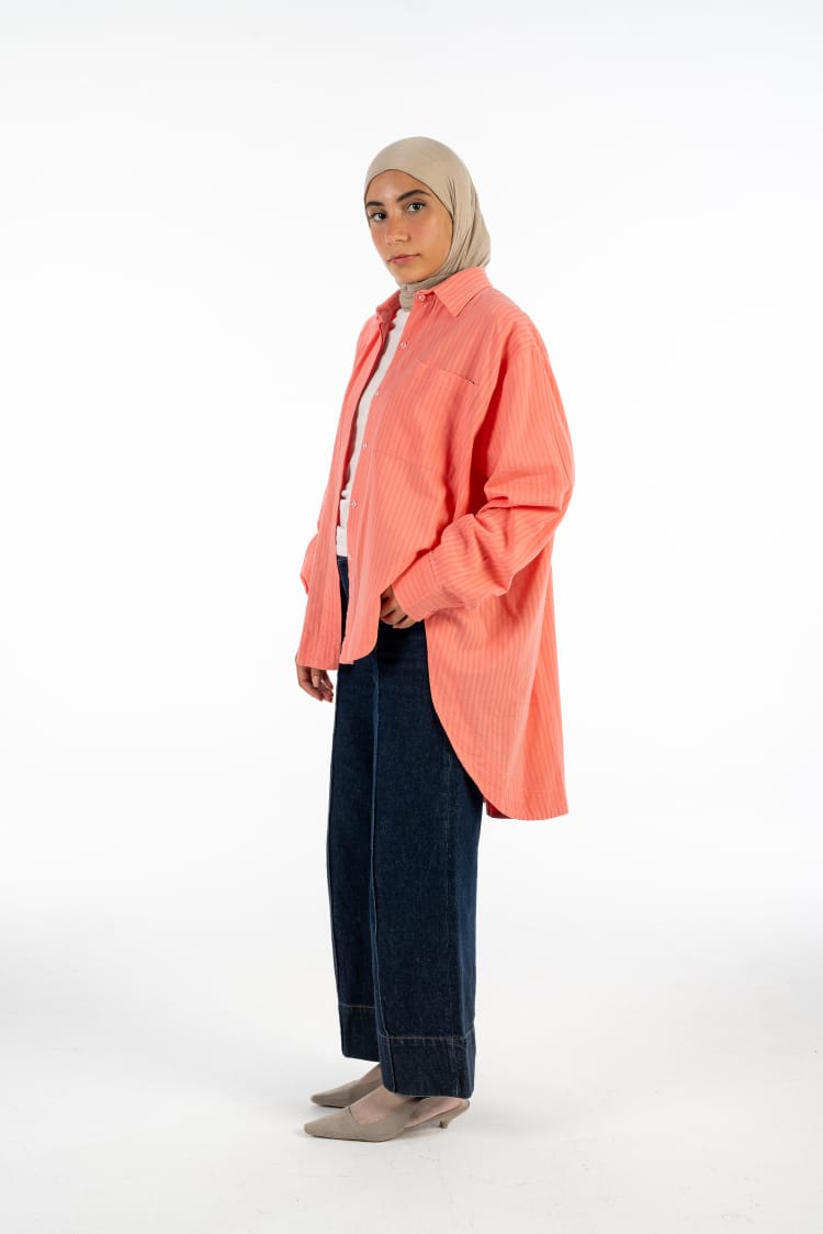Oversized Cotton Shirt - Watermelon -  AZ-CSH-WM
