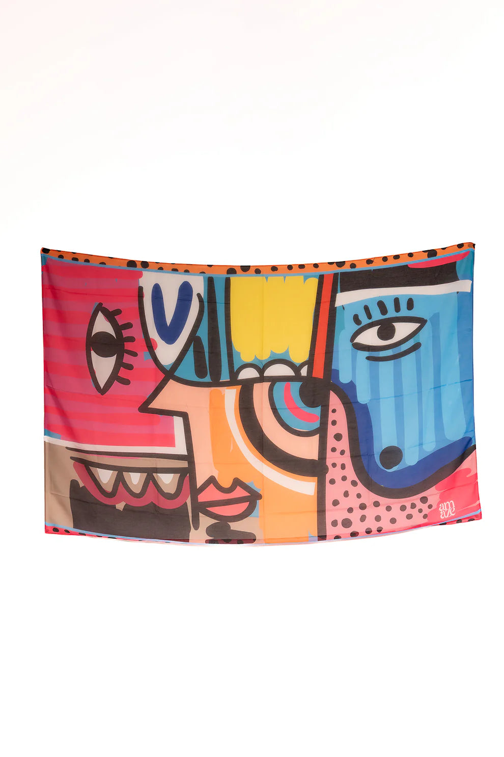 Chiffon Bold Artistic Print Coverup - Multicolor