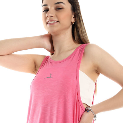 "Doe" Back Splitted Tank Top- Pink - Champsland