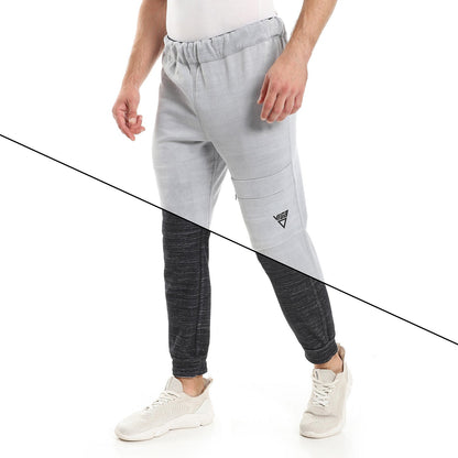 "VIGA" double face sweatpants- Heather Black*Grey