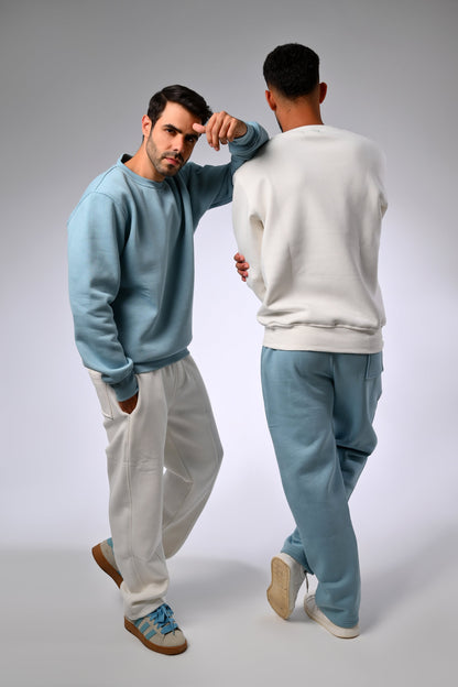 White Melton Sweatpants