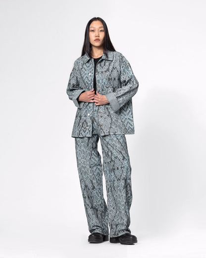 Cotton Iced Jakar Denim Set - Multicolor