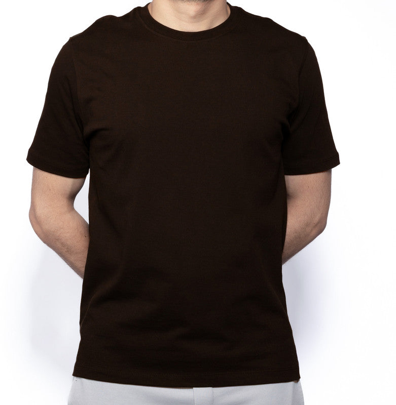 Cotton Basic T-shirt - Brown