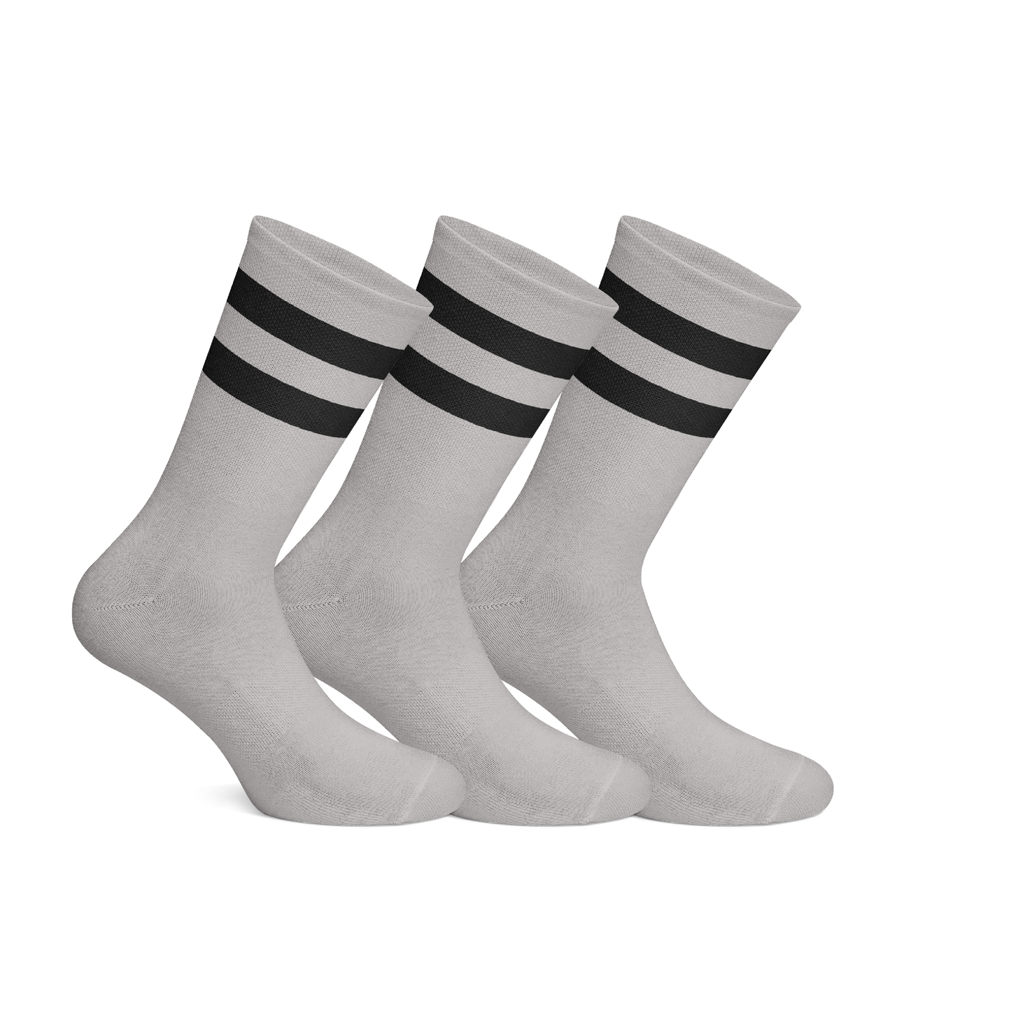 Cotton Adidas Striped Crew Socks Pack Of 3 – Grey