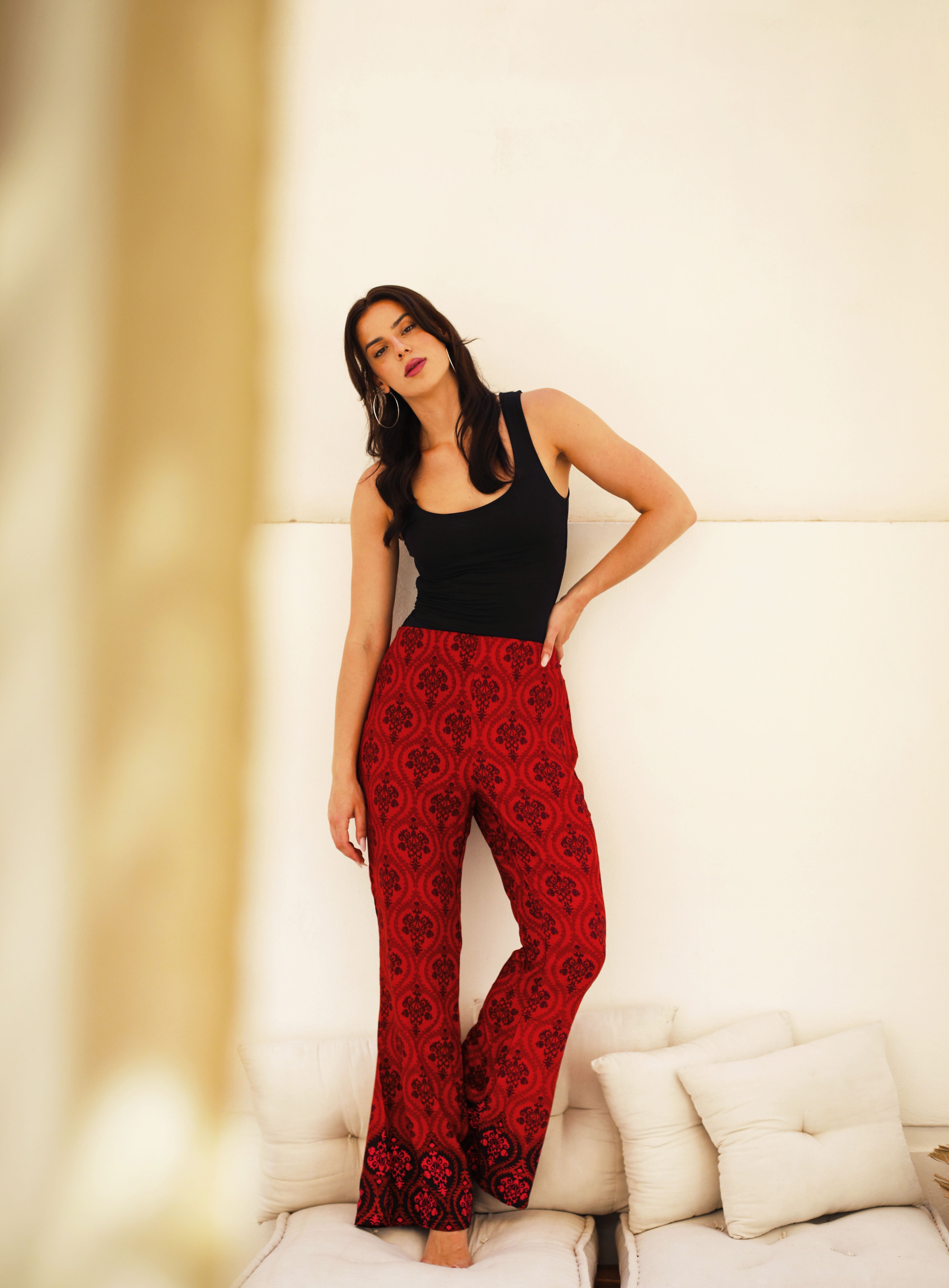 Viscose Boho Printed Pants - Multicolor