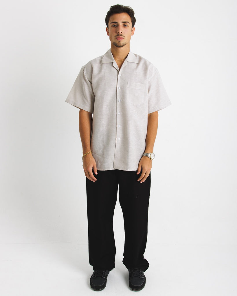 Linen Short Sleeve Shirt – Grey