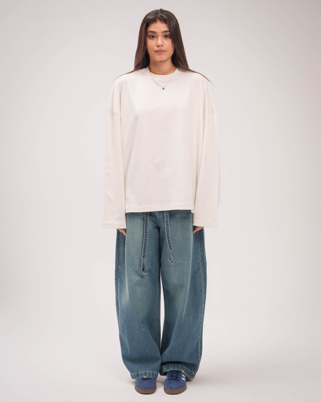 Denim Unisex Washed Super Baggy Jeans - Dark Blue