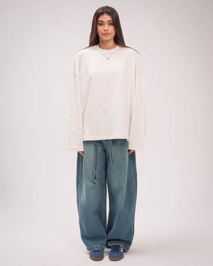 Denim Unisex Washed Super Baggy Jeans - Dark Blue