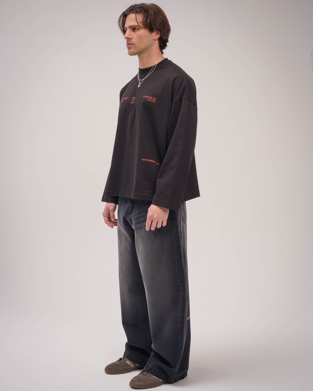 Denim Unisex Washed Super Baggy Jeans - Black