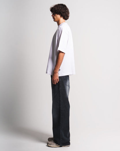 018 Oversized Jeans Washed Black