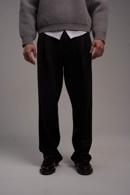 Woven Regular-Fit Trousers – Black