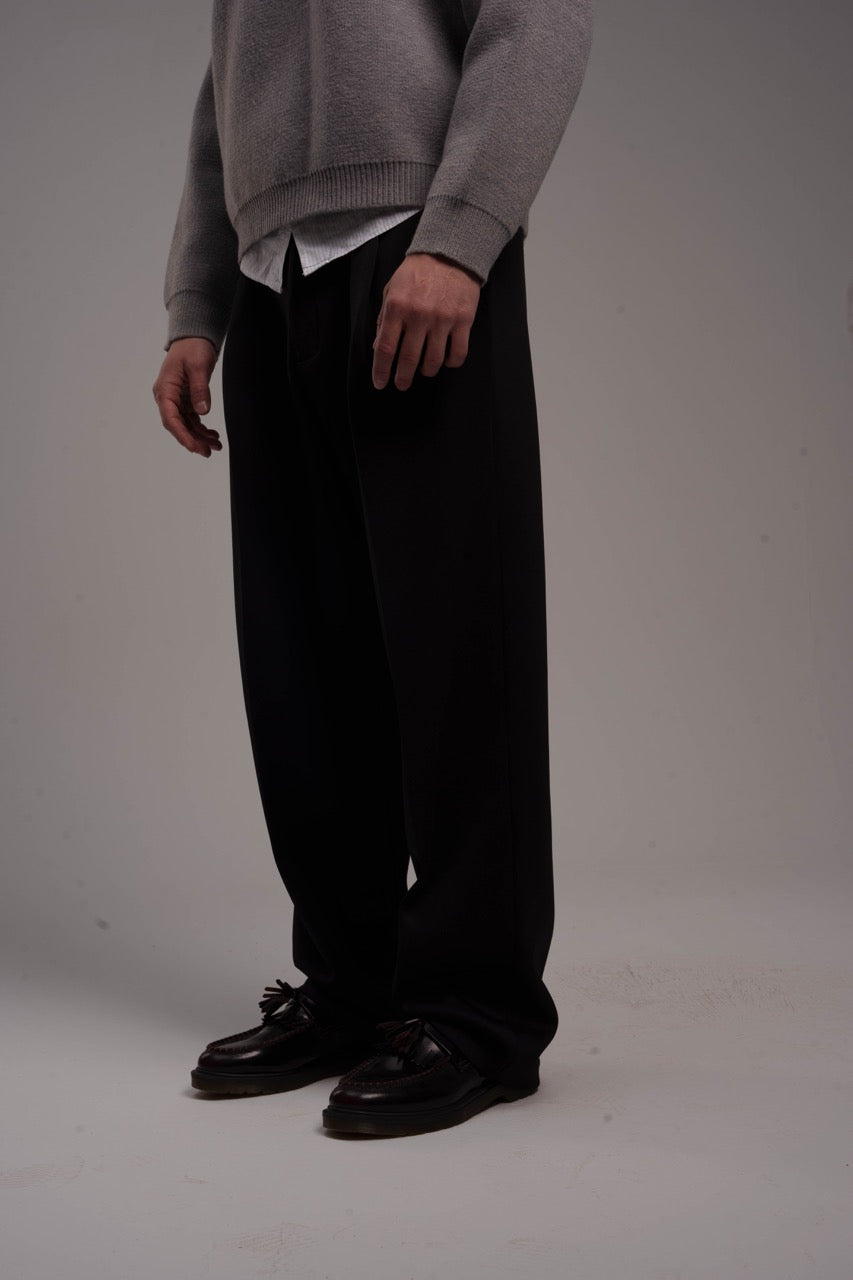Woven Regular-Fit Trousers – Black