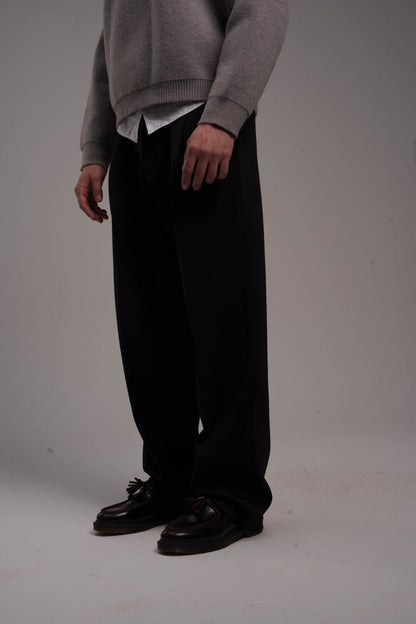 Woven Regular-Fit Trousers – Black