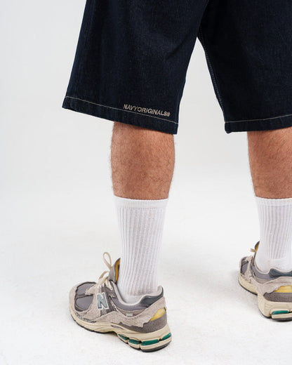 Denim Raw Shorts – Black