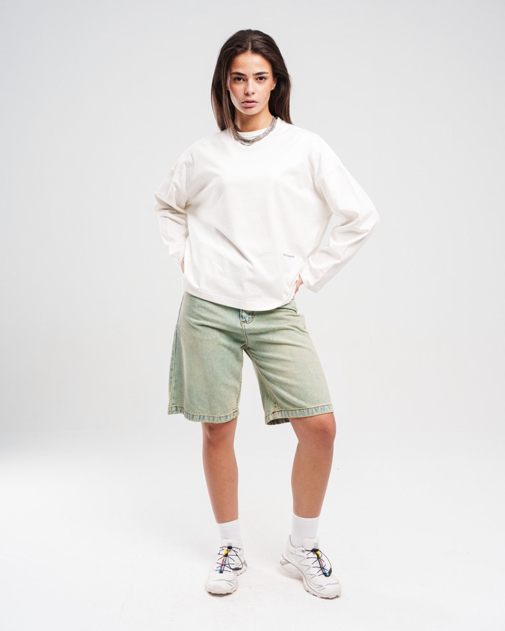 Denim Unisex Shorts Vintage Wash - Light Blue