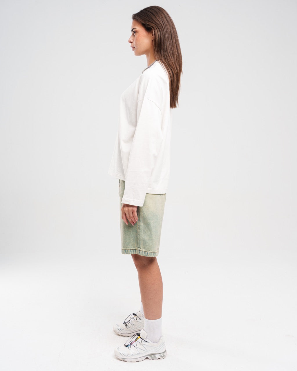 Denim Unisex Shorts Vintage Wash - Light Blue