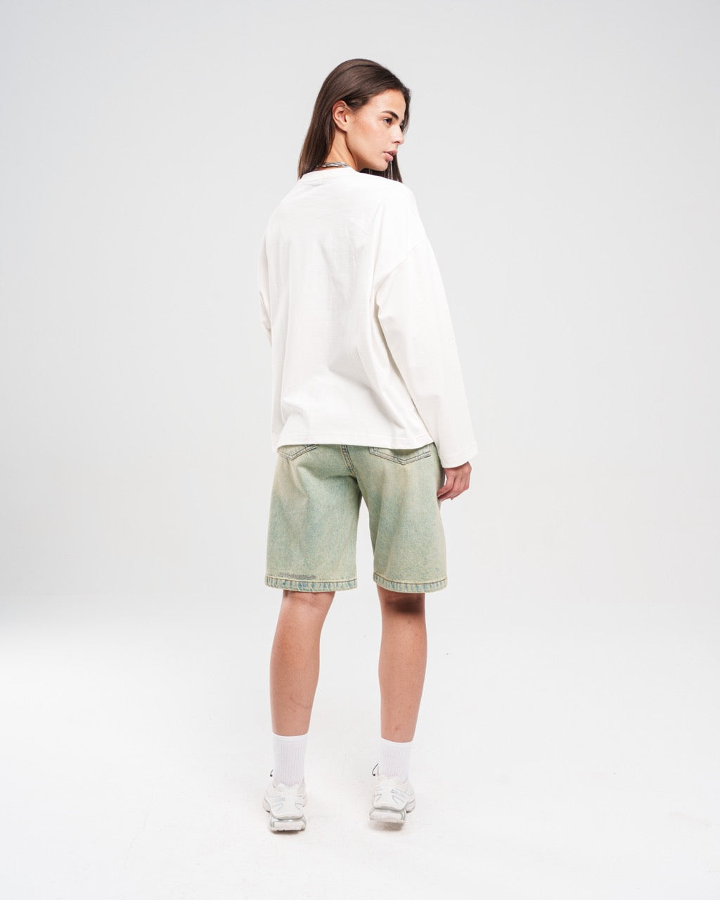 Denim Unisex Shorts Vintage Wash - Light Blue