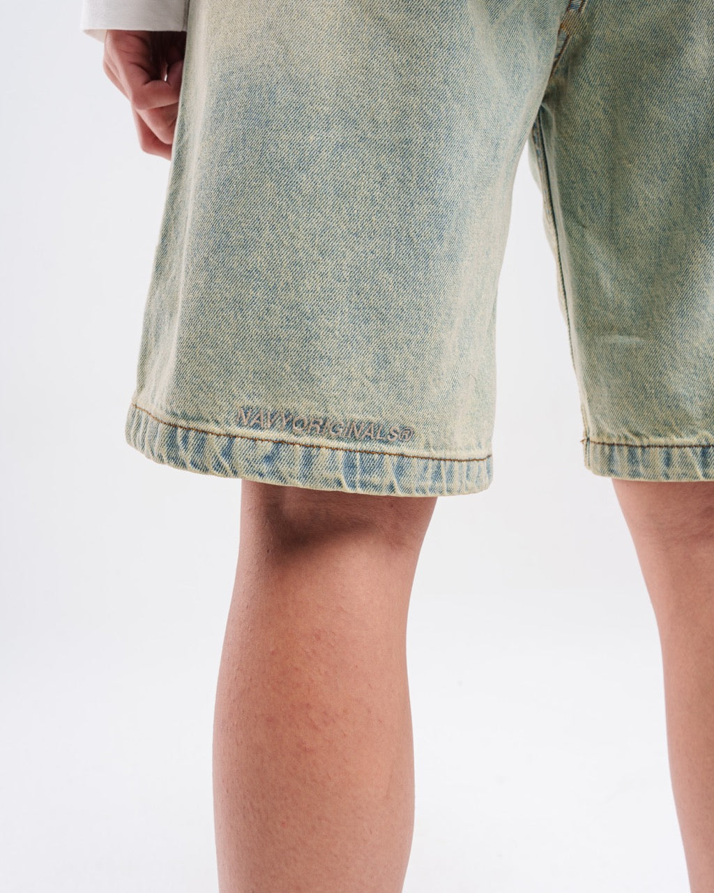 Denim Unisex Shorts Vintage Wash - Light Blue