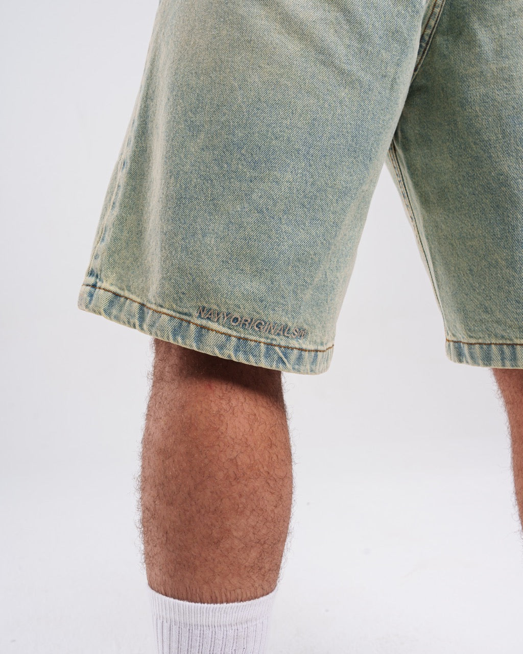 Denim Unisex Shorts Vintage Wash - Light Blue